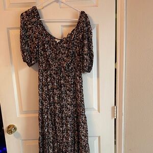 Have Black Floral Long Sleeve Dress